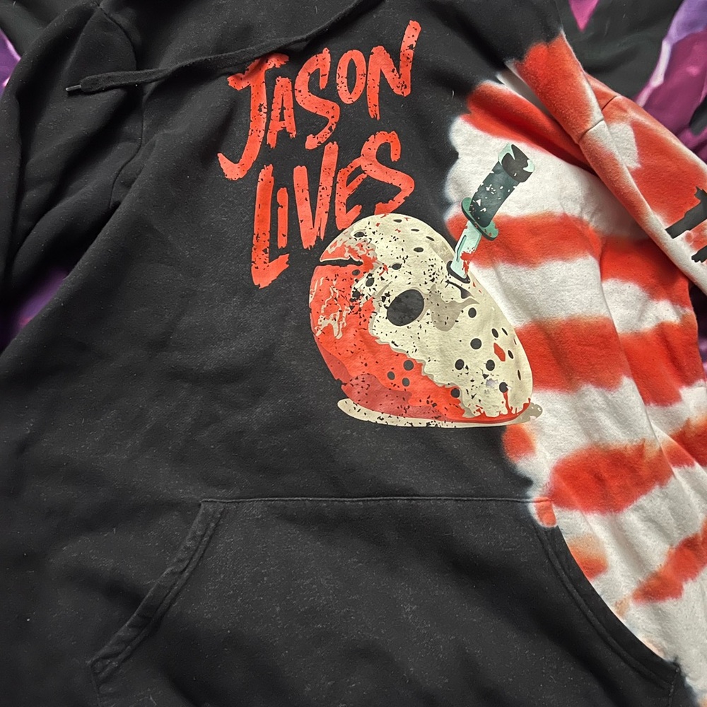Hot Topic Black and Red Jason Lives Hoodie